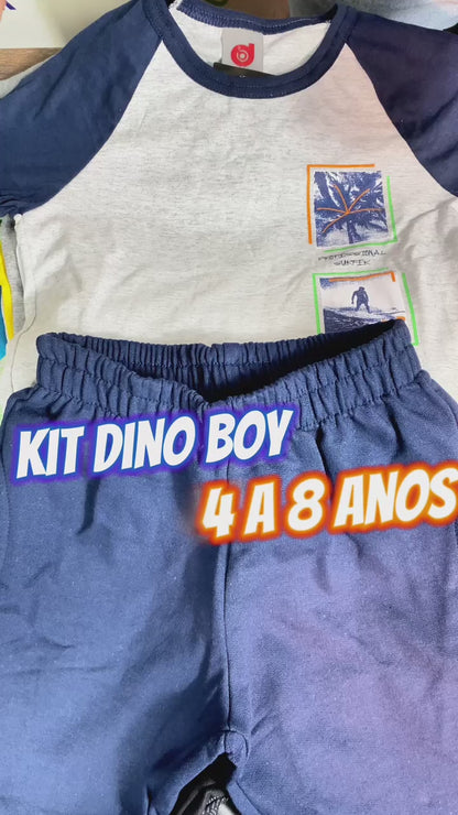 KIT DINO BOY premium Masculino 4 a 8 anos - 12 conjuntos